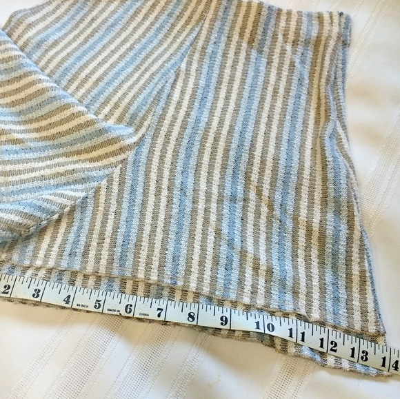 Zara Blue White Striped High Waist Knit Shorts - Picture 6 of 8